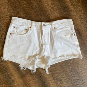 Levi Strauss White Jean Shorts